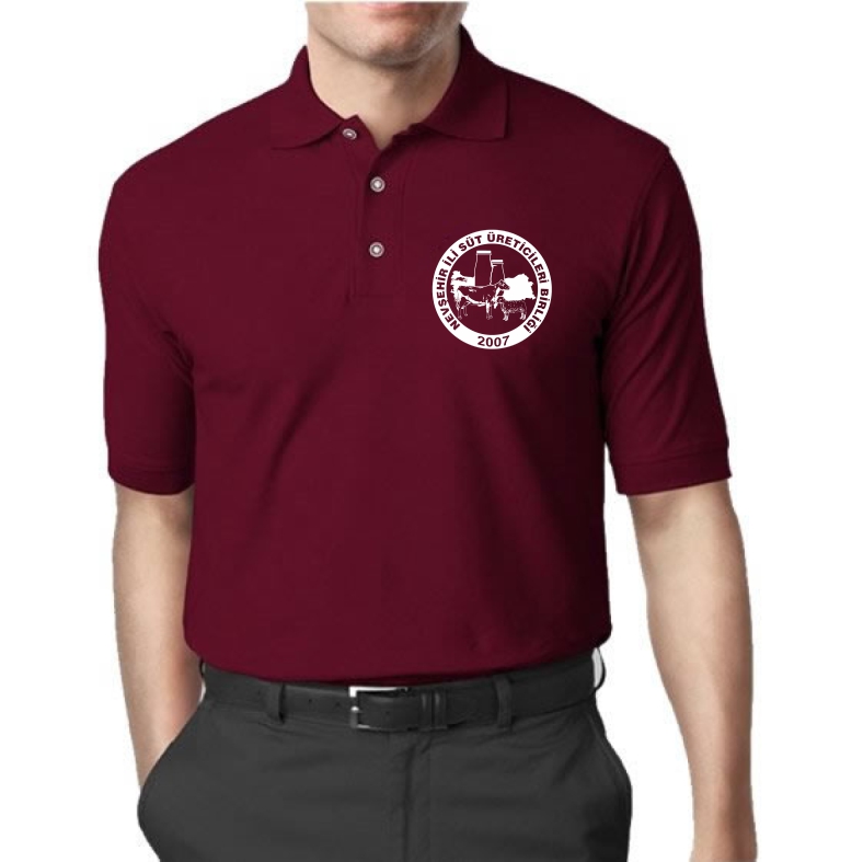 Lacoste Baskılı Lacoste Polo Yaka Tişört Bordo